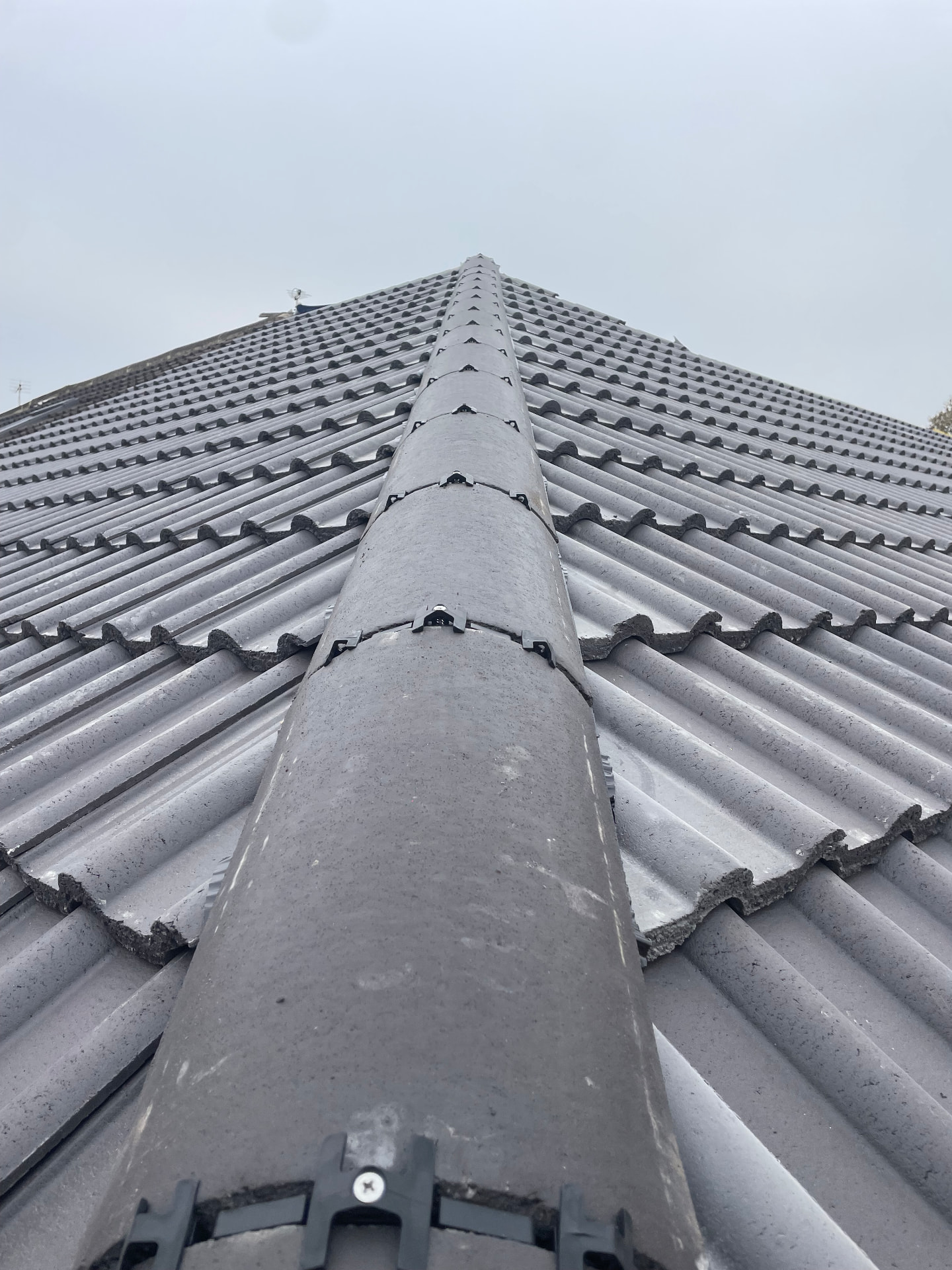 New dry ridge system fitted along a roof apex in Leeds